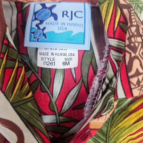 RJC Infant Boy Hawaiian Shirt Shorts Set 6M Cotton Surfboard Tropical Pattern NE - Picture 3 of 7